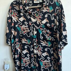 Chico's Black Western Patterned Men's Shirt